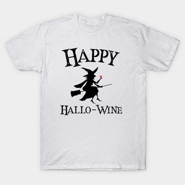 "Happy Hallo-wine" Halloween Design T-Shirt by RJCatch